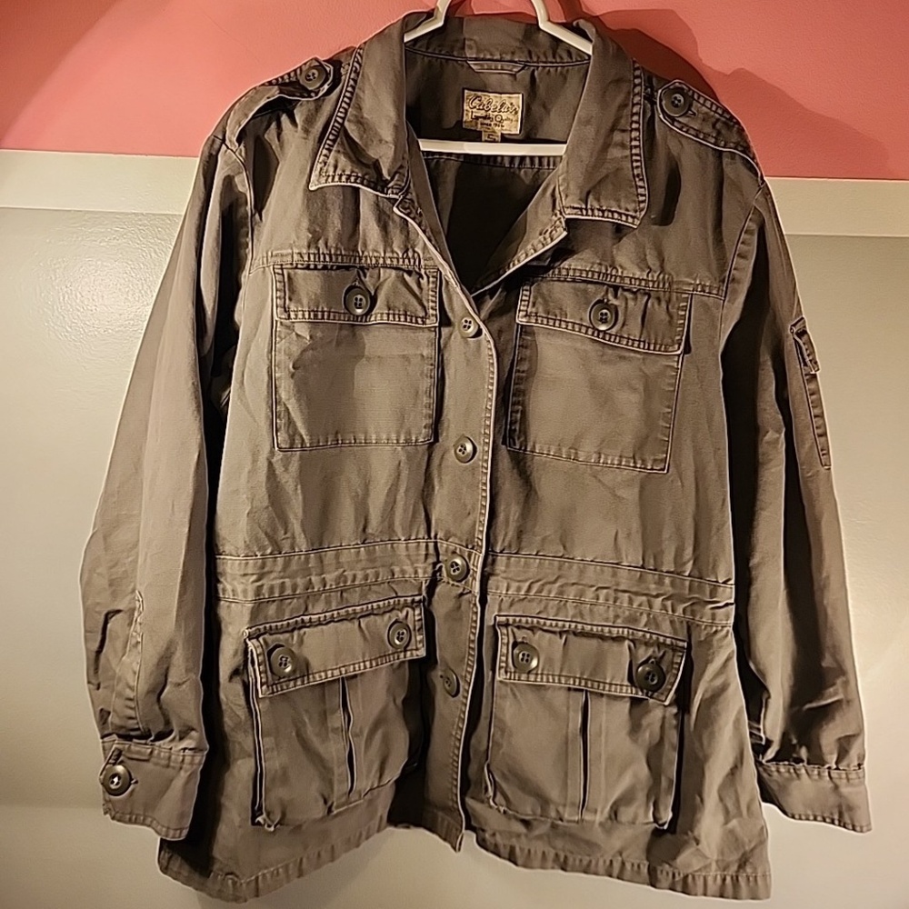 Gorpcore Women's Cabelas xl green Barn coat field work military style jacket